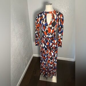 VENUS Vibrant Long Sleeve Maxi Dress - Red, Blue, Black